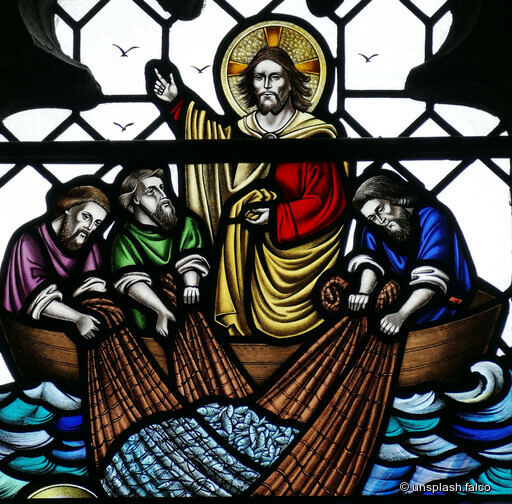 Christus mit seinen Jüngern als Menschenfischer.